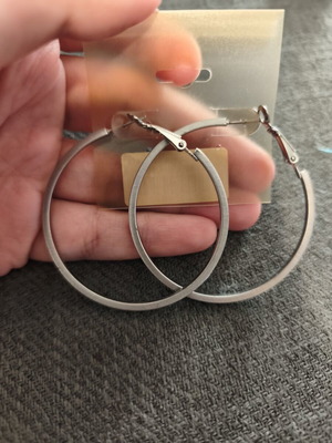 Ro-Ro Accessories 50mm ασημένιοι κρίκοι σκουλαρίκια