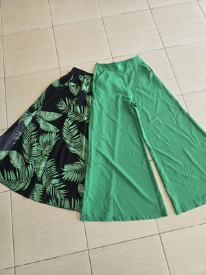 Shein pants and skirt set like new, black and green