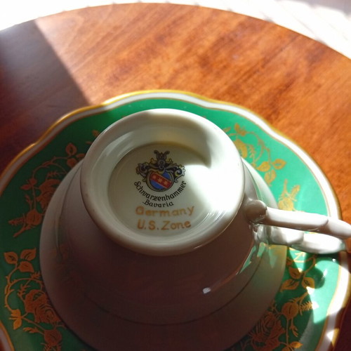 Coffee cup with saucer German porcelain like new