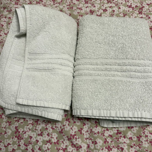 Pack of 2 white hand/face towels