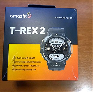 Amazfit T-Rex 2 Aluminium 47mm Αδιάβροχο Smartwatch με Παλμογράφο (Astro Black & Gold)