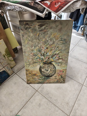 Original Painting Explosion of Colors in Vase 40x60 cm new