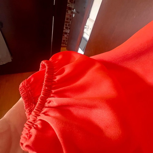 Zoya coral satin dress like new, size S