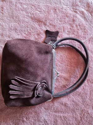 Τσαντάκι χειρός δερμάτινο mad hat σαν καινούργιο, καφέ