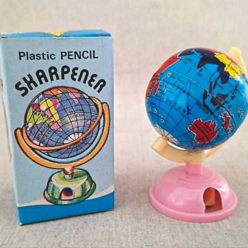 Plastic Globe Pencil Sharpener new, made in Hong Kong
