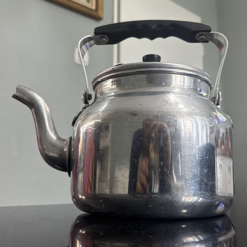 Retro aluminum vintage teapot USSR used, 3.5L capacity