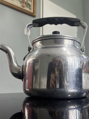 Retro aluminum vintage teapot USSR used, 3.5L capacity