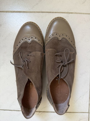 Oxfords brown leather shoes used, size 38