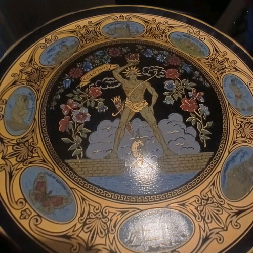 Ceramic Roditic Handmade Plate with 24k Gold, 25 cm, Like New