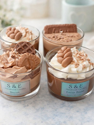 Κερί σόγιας μπισκότο τσουρέκι καινούργιο, σε ποτήρι 200 γρ με άρωμα