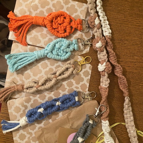 Macrame accessory set new with keychain and phone chain