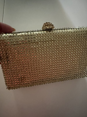 Kurt Geiger μικρό βραδινό τσαντάκι μεταχειρισμένο, χρυσαφί με ελλατωμα