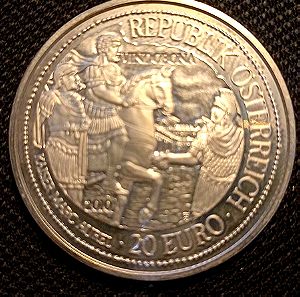 Πολύ όμορφο ασημένιο νόμισμα 20γρ Αυστρίας