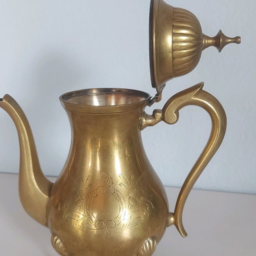 Vintage brass pitcher decorative used