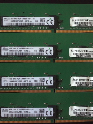 Μνήμη Hynix DDR3 ECC 8gb Supermicro μεταχειρισμένη, σετ 4 τεμαχίων
