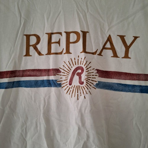 Replay short-sleeve t-shirt used, white, cotton, sizes S and M