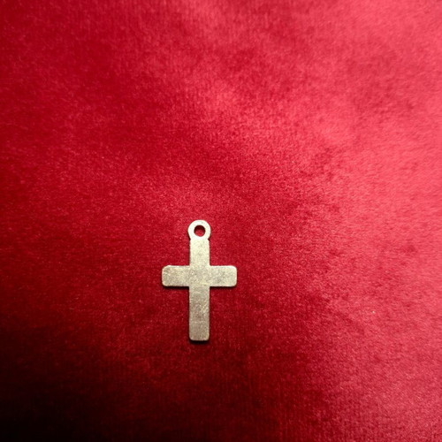 Unisex double-sided cross pendant, minimalist design