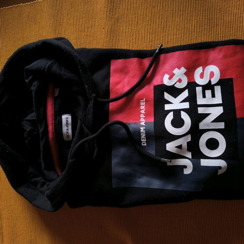Jack & Jones men's hoodie No M used, black and red