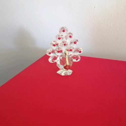 Crystal peacock new, elegant decorative with bronze