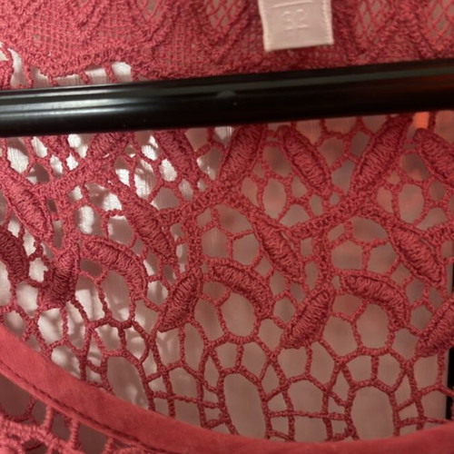 Massimo Dutti mini lace knit dress coral color like new