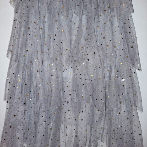 Grey tutu skirt Medium like new with gold details