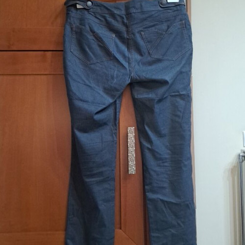 Blue pants used, slim fit, adjustable size