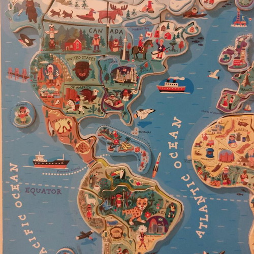 Magnetic map puzzle used