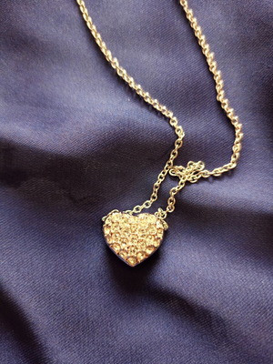 Swarovski necklace small double-sided heart 43cm like new, silver