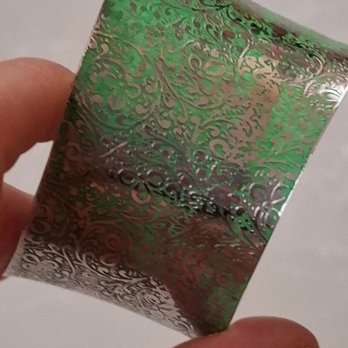 Handmade cuff bracelet silver and green like new