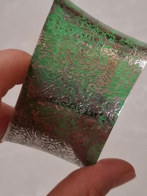 Handmade cuff bracelet silver and green like new