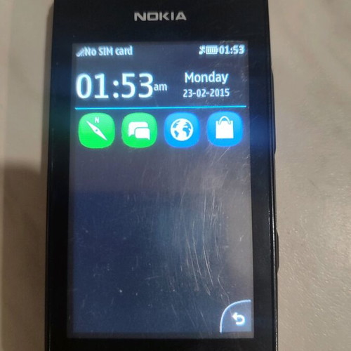 Nokia 306 used mobile phone with USB to micro USB cable