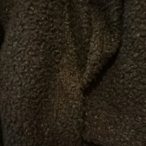 Black bouclé cardigan used with smoking collar and two buttons