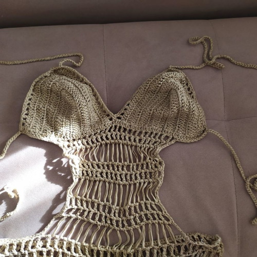 Knitted one-piece swimsuit new, size S, beige