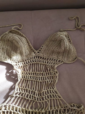 Knitted one-piece swimsuit new, size S, beige