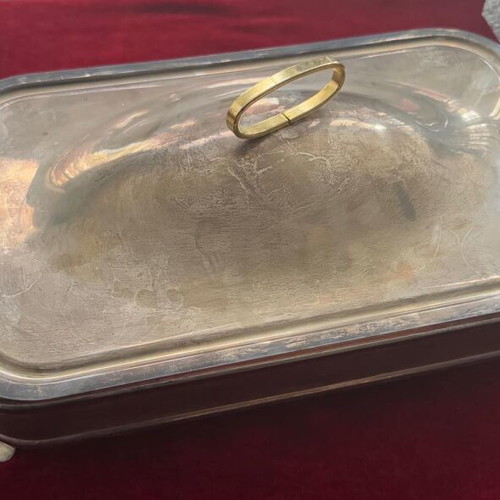 Serving dish used silver-plated baroque style 37x23x6.5 cm