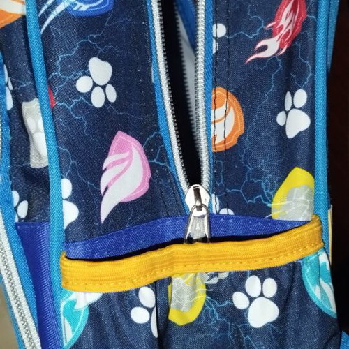 Preschool backpack, blue with Paw Power design