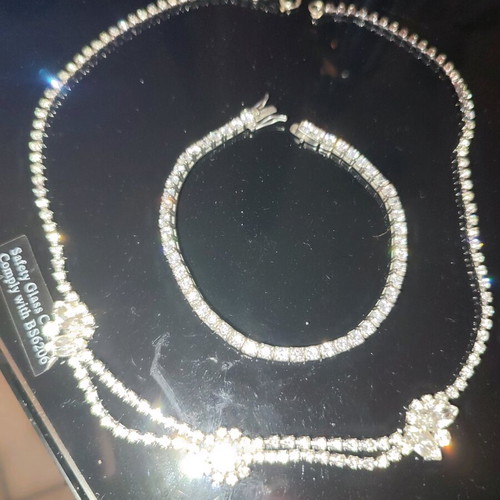 925 Silver Riviera Bracelet and Necklace Set new