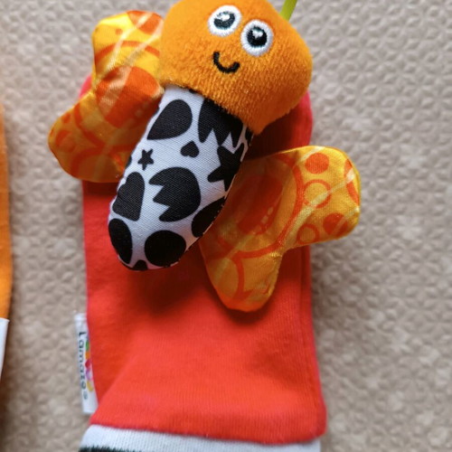 Lamaze rattles used with socks and wristbands