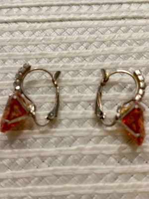 Earrings with Brown Stone like new