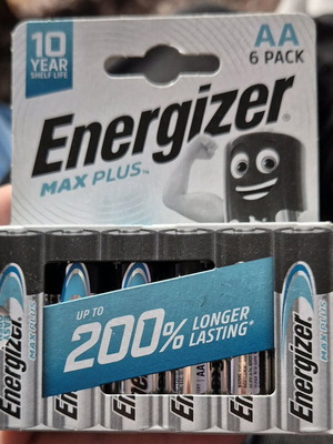 Energizer Max Plus 6 pack batteries new