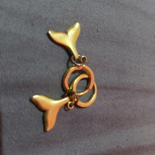 Mermaid earrings used, gold tone