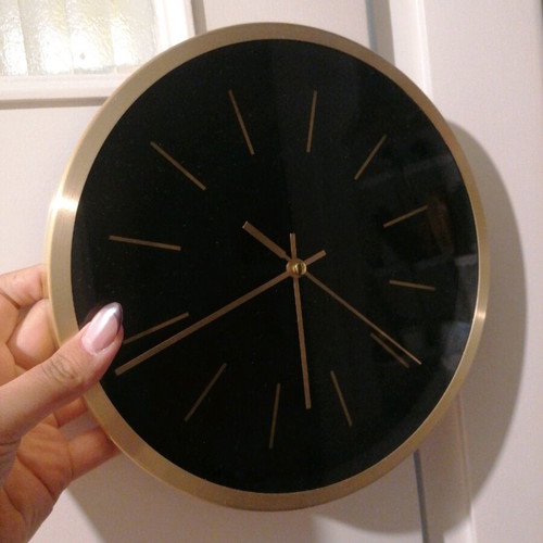 Wall clock black gold like new