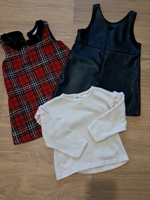 Set of 2 dresses 98cm and 1 blouse like new