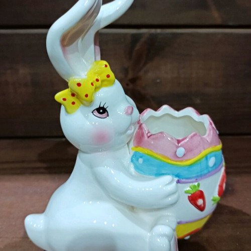 Vintage Easter egg holder bunny new