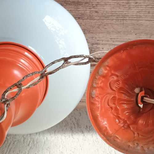 Vintage orange pendant ceiling light used