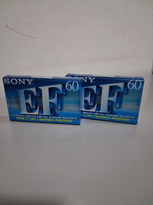 Sony EF 60 audio cassettes new, pack of 2, Type I Normal Position