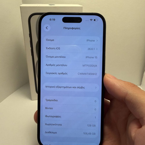 Apple iPhone 15 128GB Black with 100% Battery Health