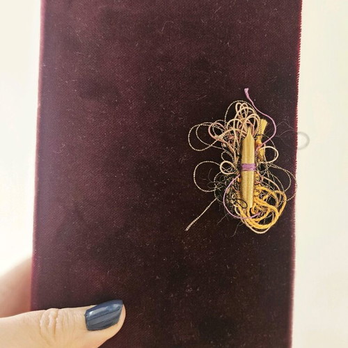Handmade artistic notebook like new with velvet cover