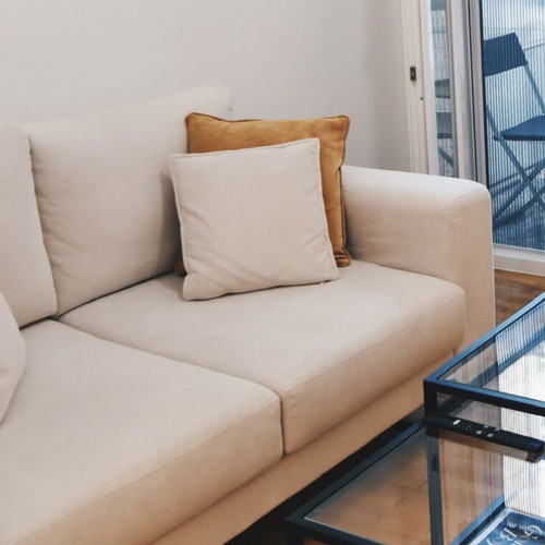 White two-seater sofa