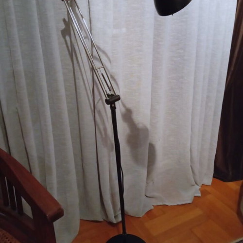 Vintage floor lamp from solid wrought iron, mid-century art deco style